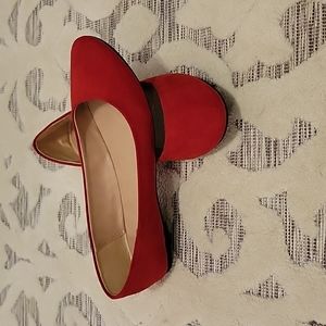 NWOT Mix No 6 Red Suede Ballet Flats
